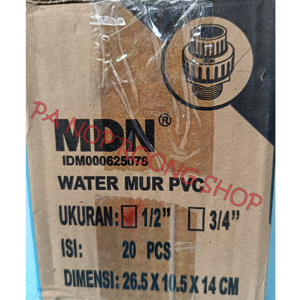 WATERMOOR/ WATERMUR DRAT POMPA PVC 1/2 INCH MDN HARGA 1 KARDUS