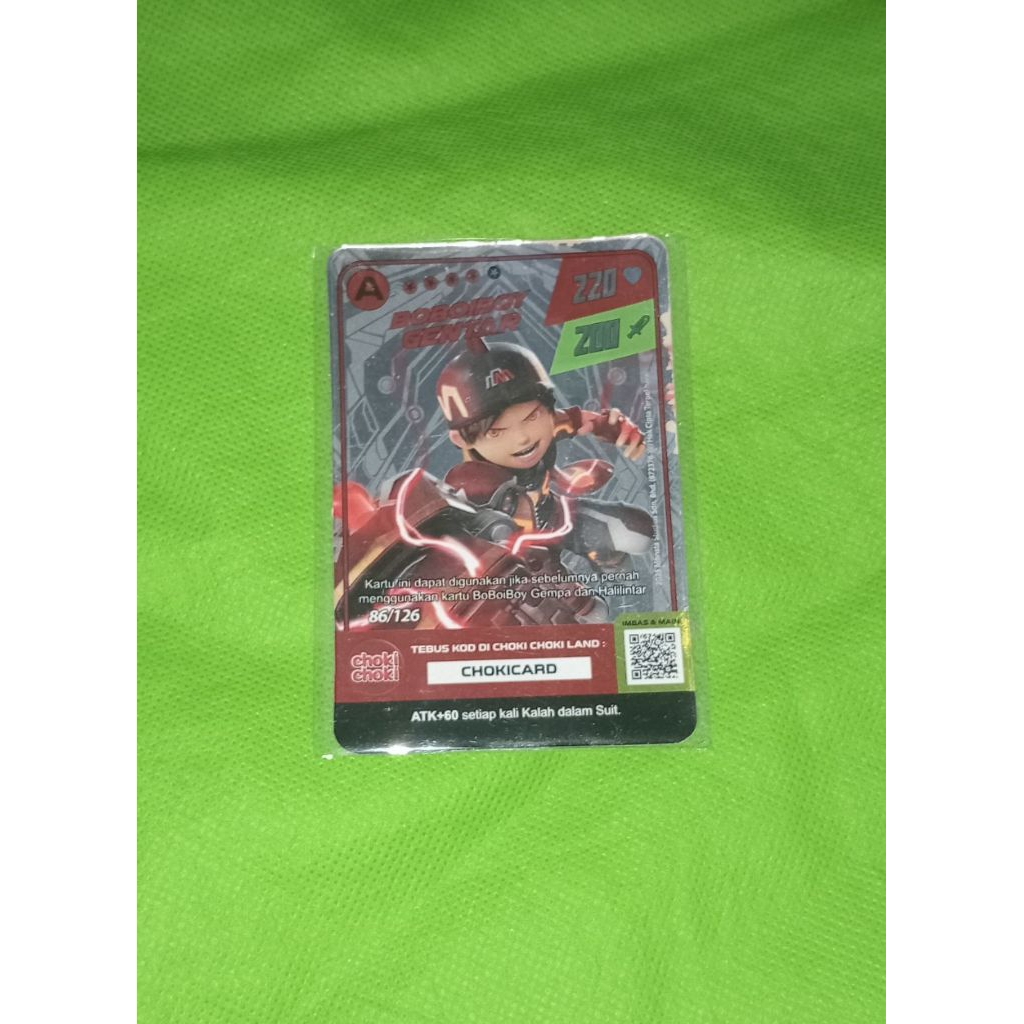 Kartu boboiboy gentar monsta galaxy card choki choki