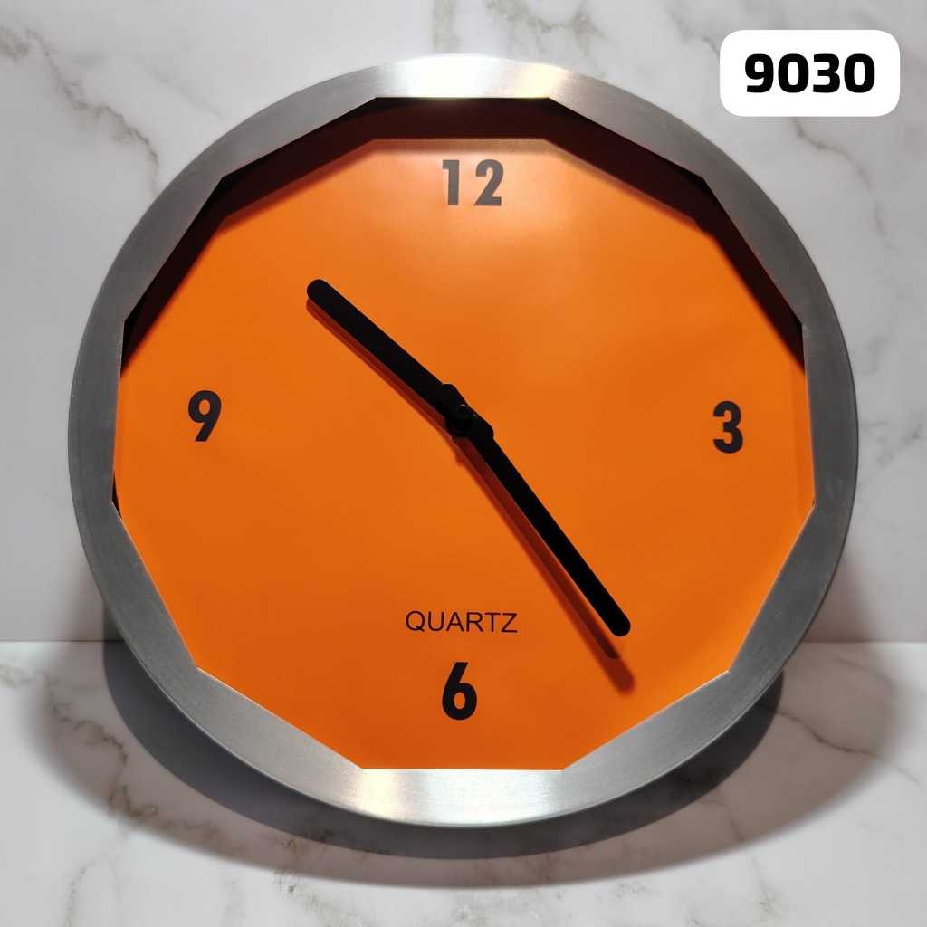 JAM DINDING ALUMUNIUM 9030 ORANGE - WALL CLOCK
