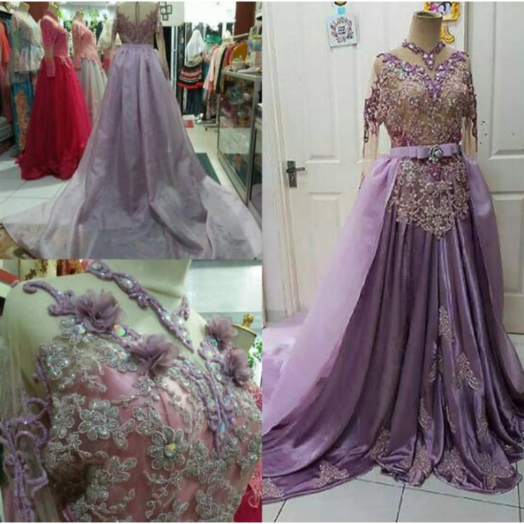 gaun pengantin ungu lilac