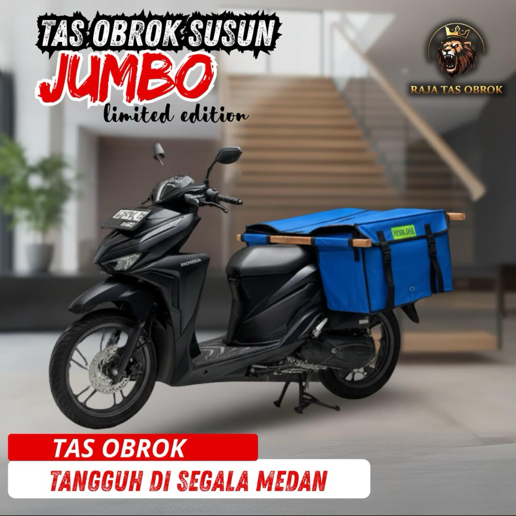 Tas Obrok Motor Kurir Jumbo Anti Air – Tas Kurir Lipat Kuat & Tahan Lama Bahan Tebal
