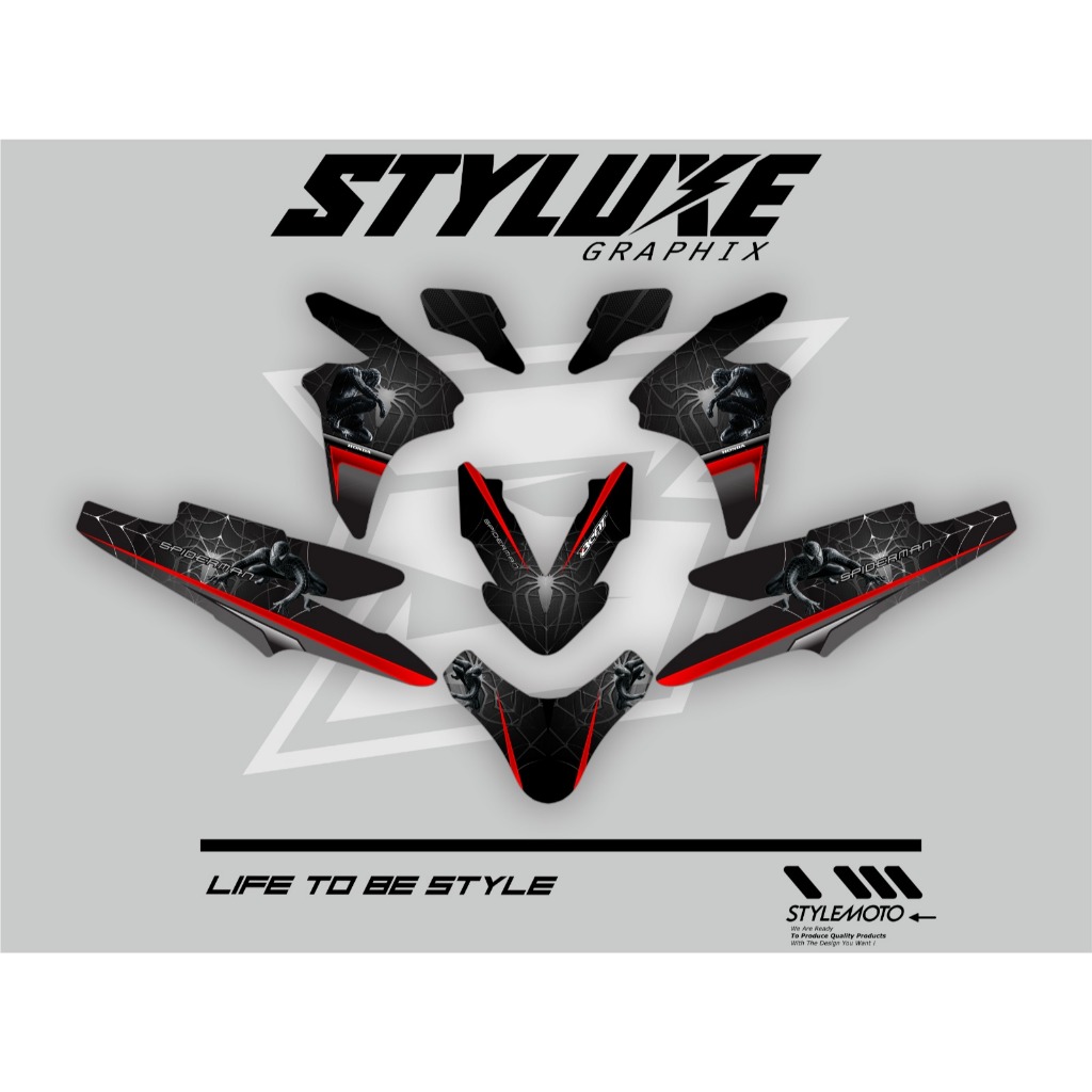 Stiker Decal Fullbody Beat Deluxe 2020-2025 – Variasi Modifikasi Motor, Bahan Laminasi  Glossy