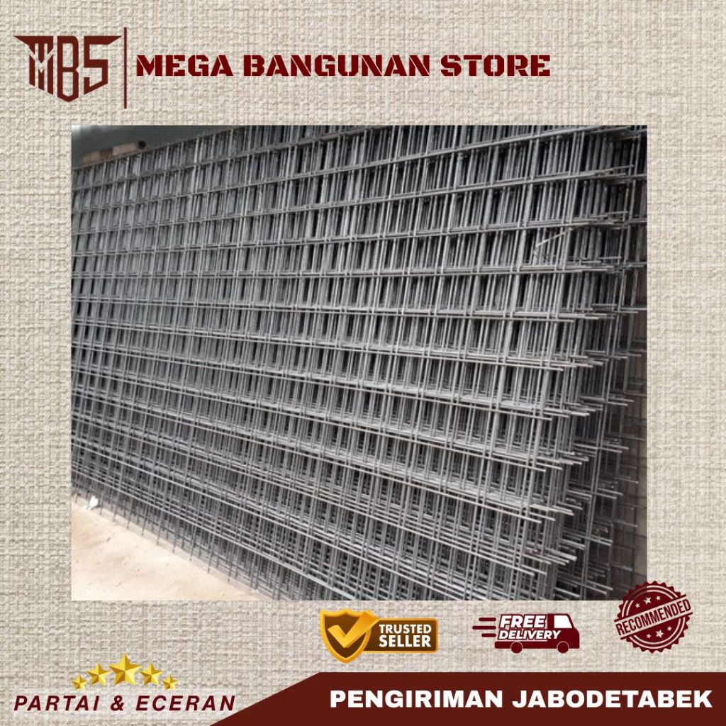 Wiremesh M6, M7, M8 dan M10 ukuran 2.1 m X 5.4