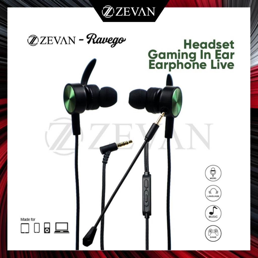 ZEVAN Headset Gaming Earphone XG-121 dengan Dual Wheat Tuning Free Splitter Ravego Special Edition