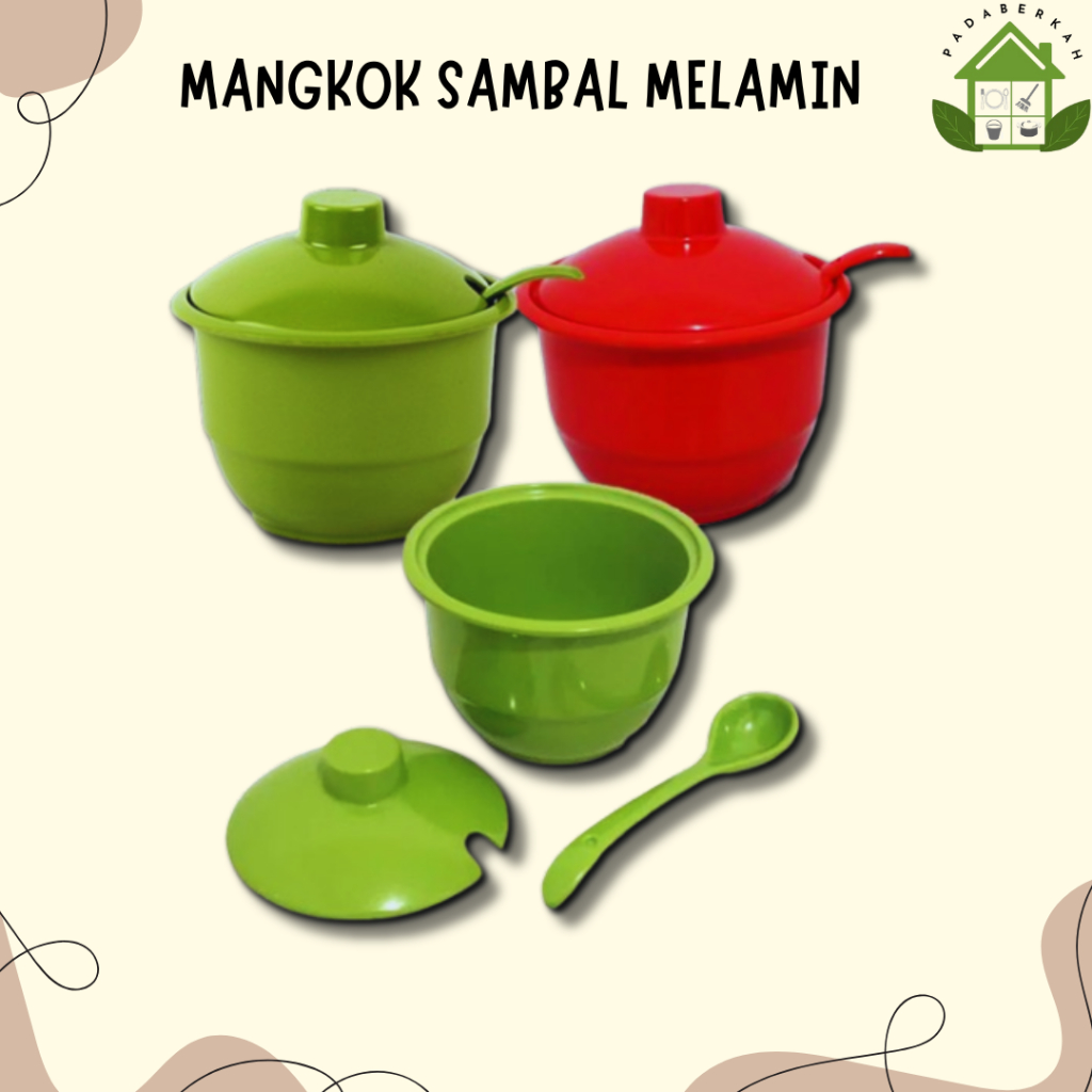 Mangkok melamin sambel unica Mangkok Melamin Tempat Sambel Plastik dengan Tutup