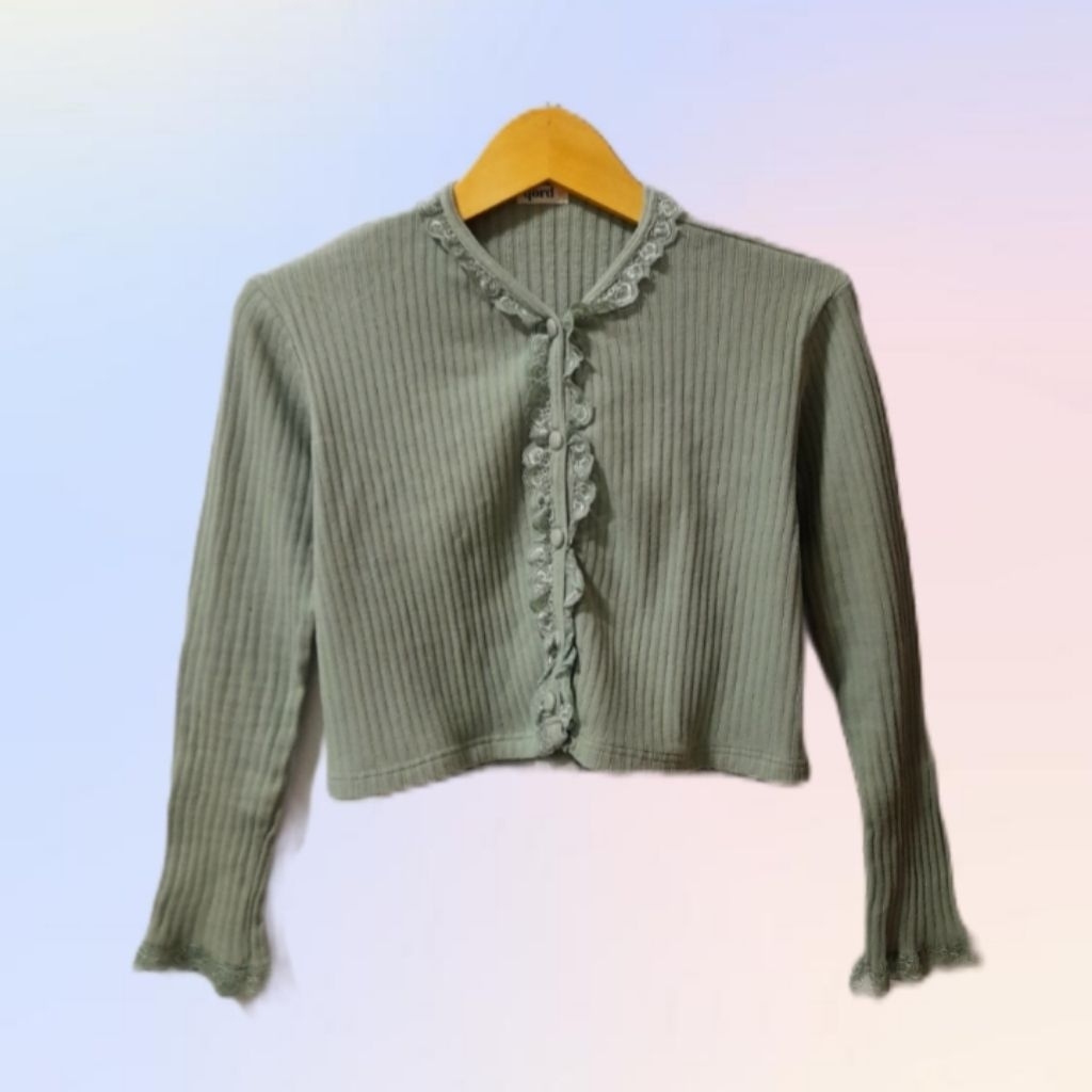 QORD Cardigan Sage Crop
