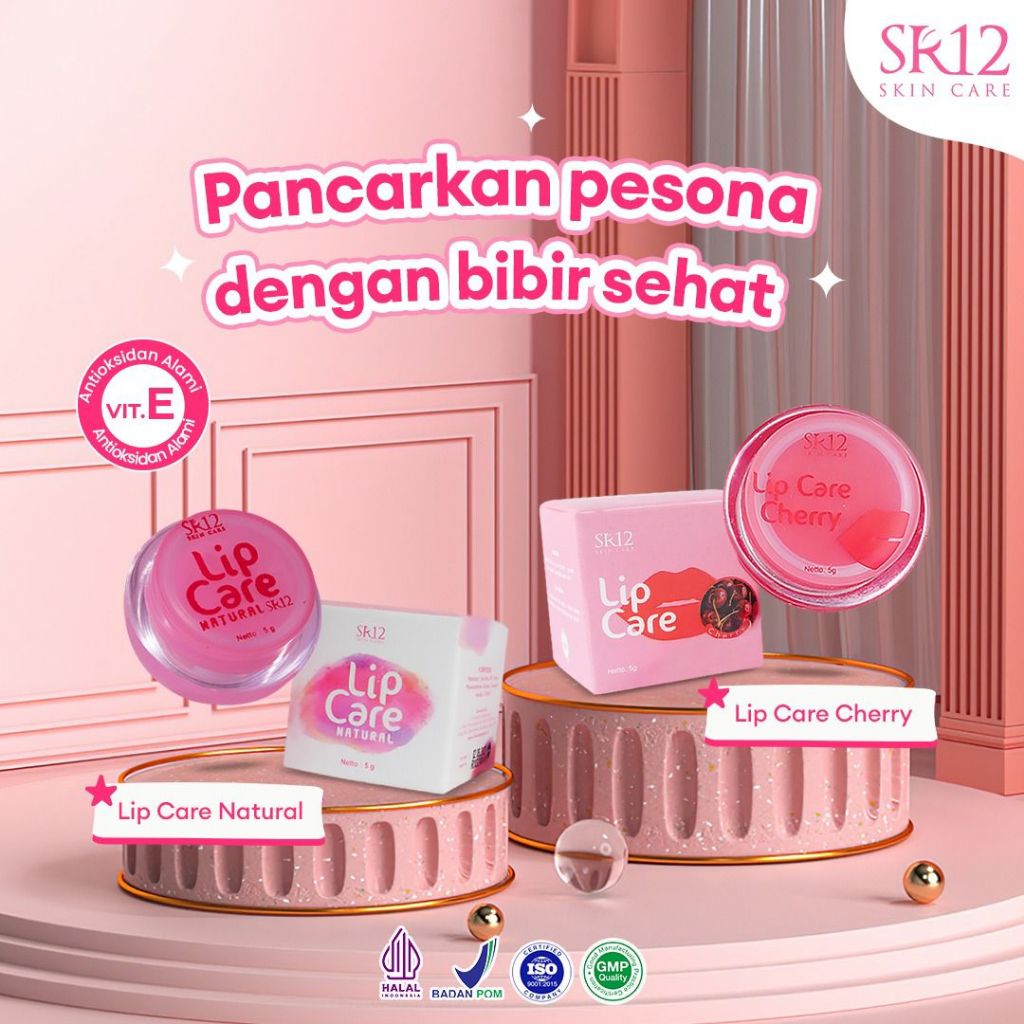 SR12 Lipcare Cherry Pelembab Bibir 5g Melembabkan, Mencerahkan, dan Menyembuhkan Bibir Pecah-Pecah