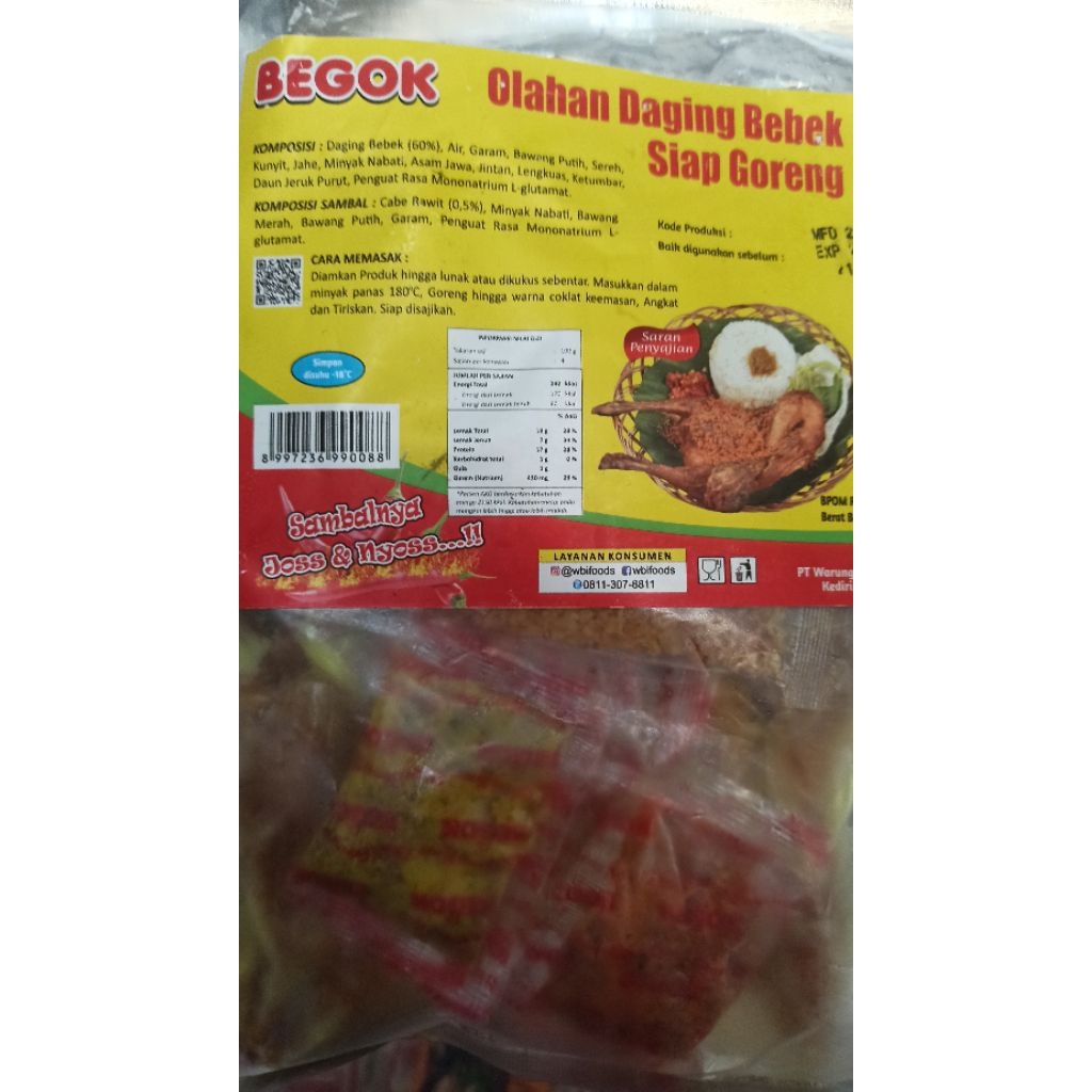 BEST SELLER Bebek Goreng Begok siap goreng