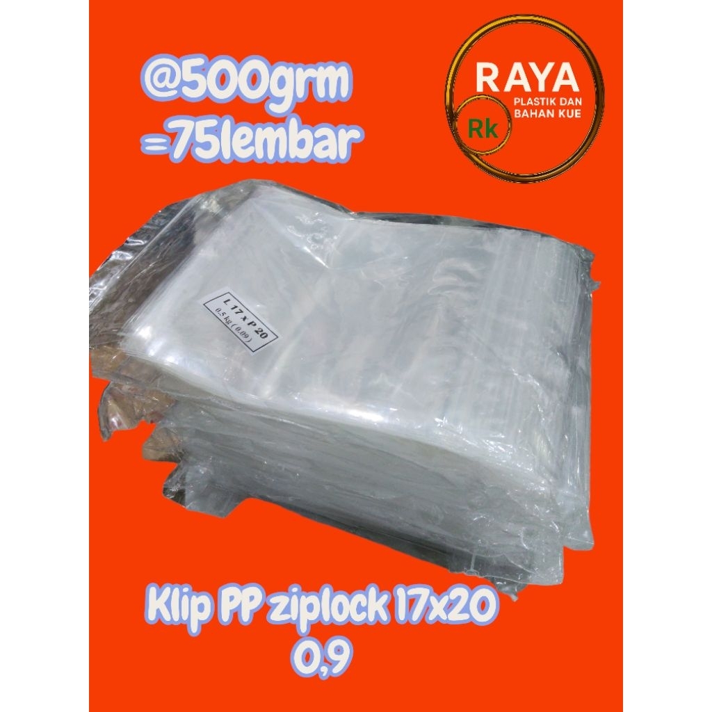 plastik klip PP ziplock 0,9 17x20