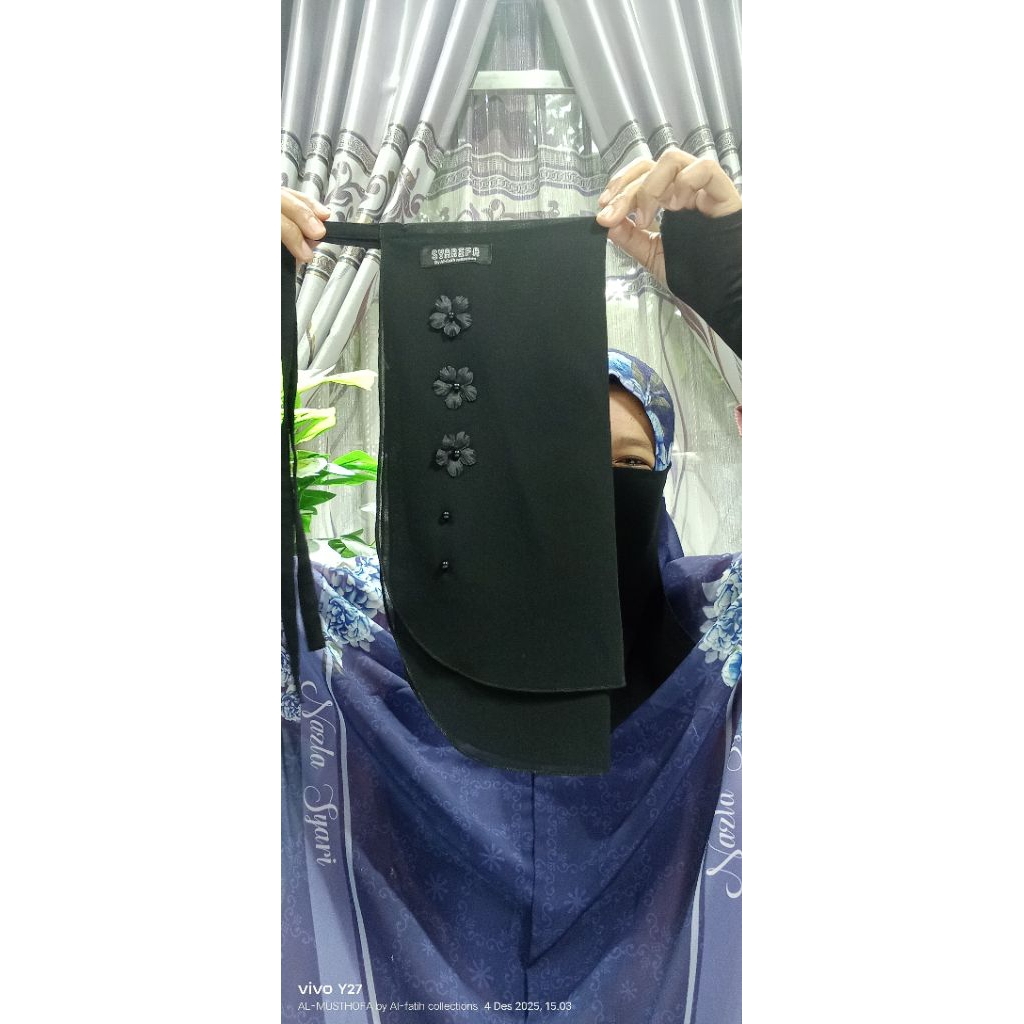 CADAR TALI ANAK HIASAN BUNGA OVAL 2 LAYER BERBAHAN CERUTY BABYDOLL PREMIUM P. 35cm L. 30cm