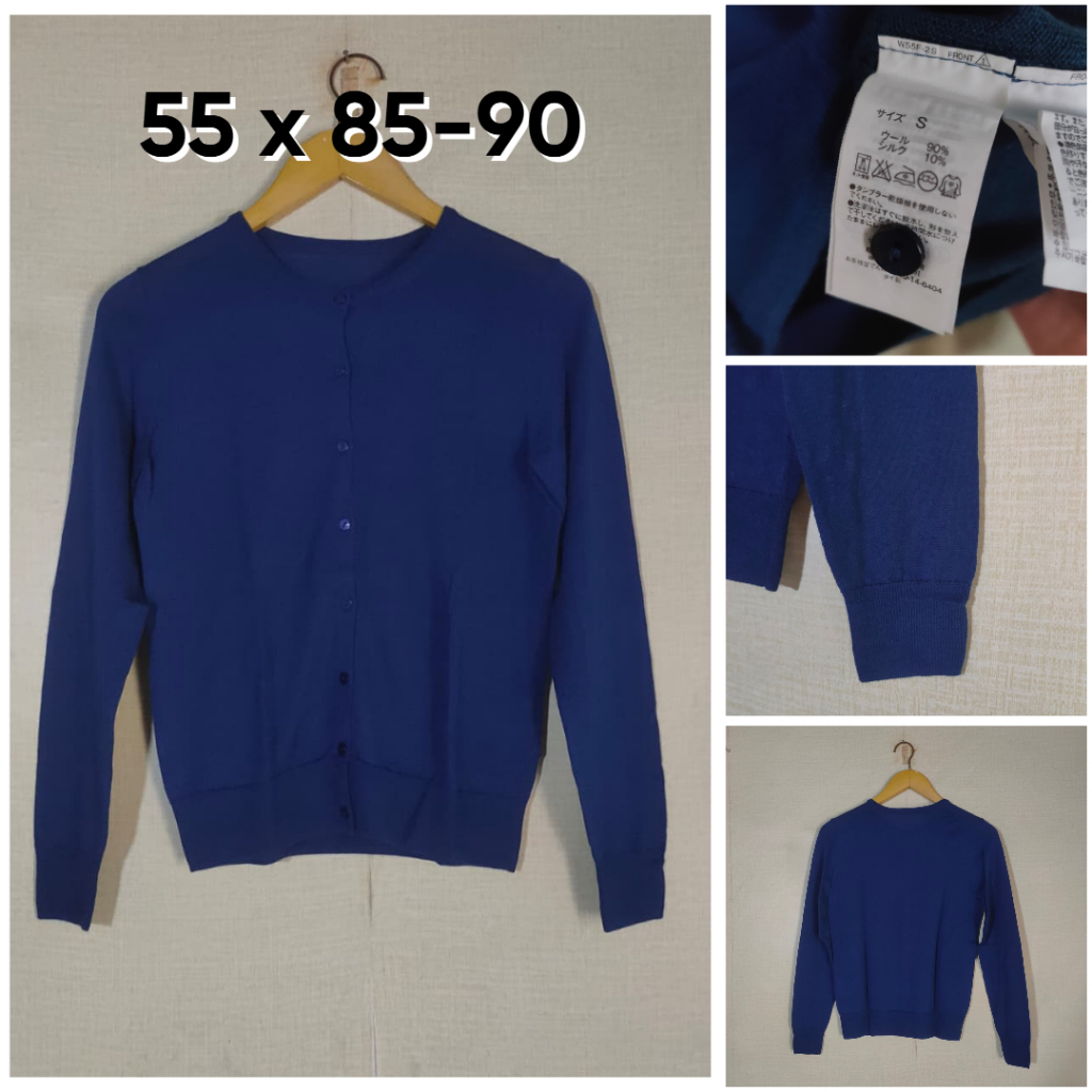 Cardigan Muji O Neck Size S Wanita Cardi Rajut D179