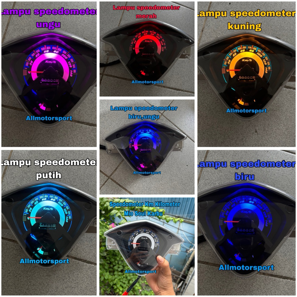 Speedometer Mio Soul Karbu Mio Soul lama 1 set Costum lampu speedometer Pnp Kilometer Mio Soul Karbu