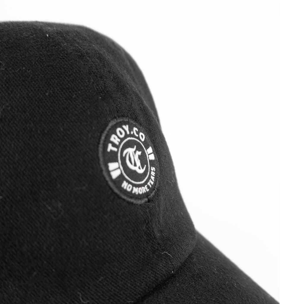 [Free Box] Troy Company Baseball Polo Cap Black Badge - Topi Polo Baseball Hitam BC 3462