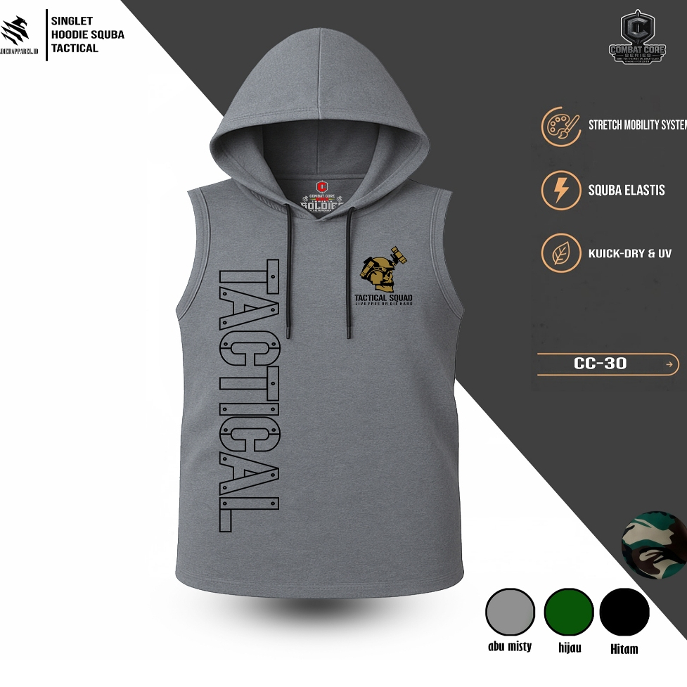 Singlet GYM HOODIE Tactical – Combat Core Series | Look Sporty & Kuat