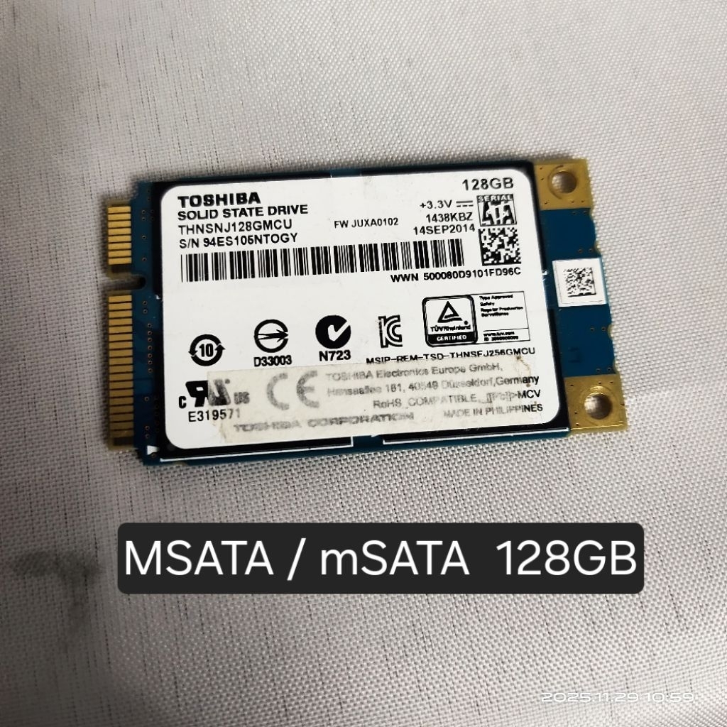 SSD MSATA mSATA Toshiba 128GB 128 GB