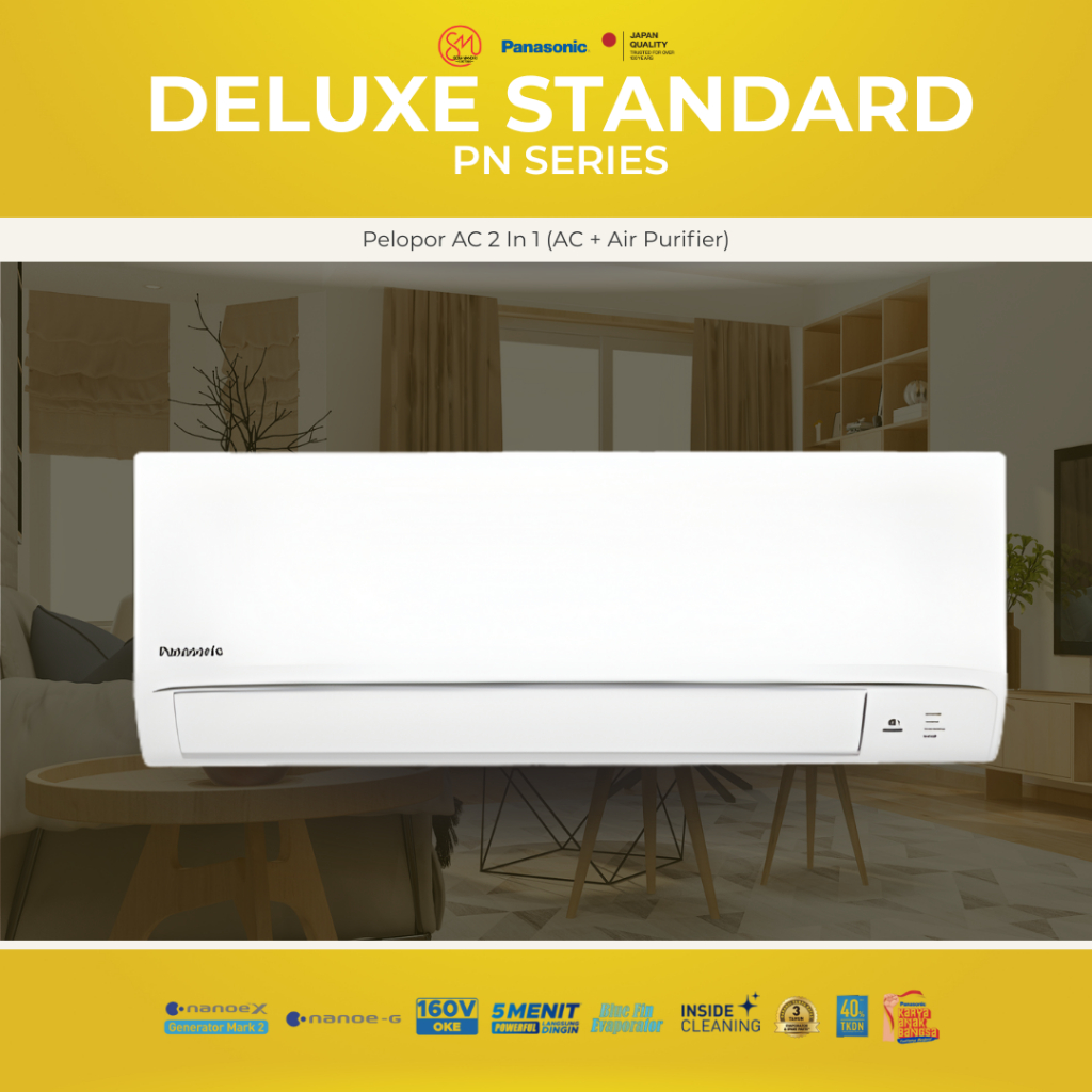 AC Panasonic Split Inverter 0.75PK / RU Series/ RU7AKJ - 0.75PK - Daya Rendah