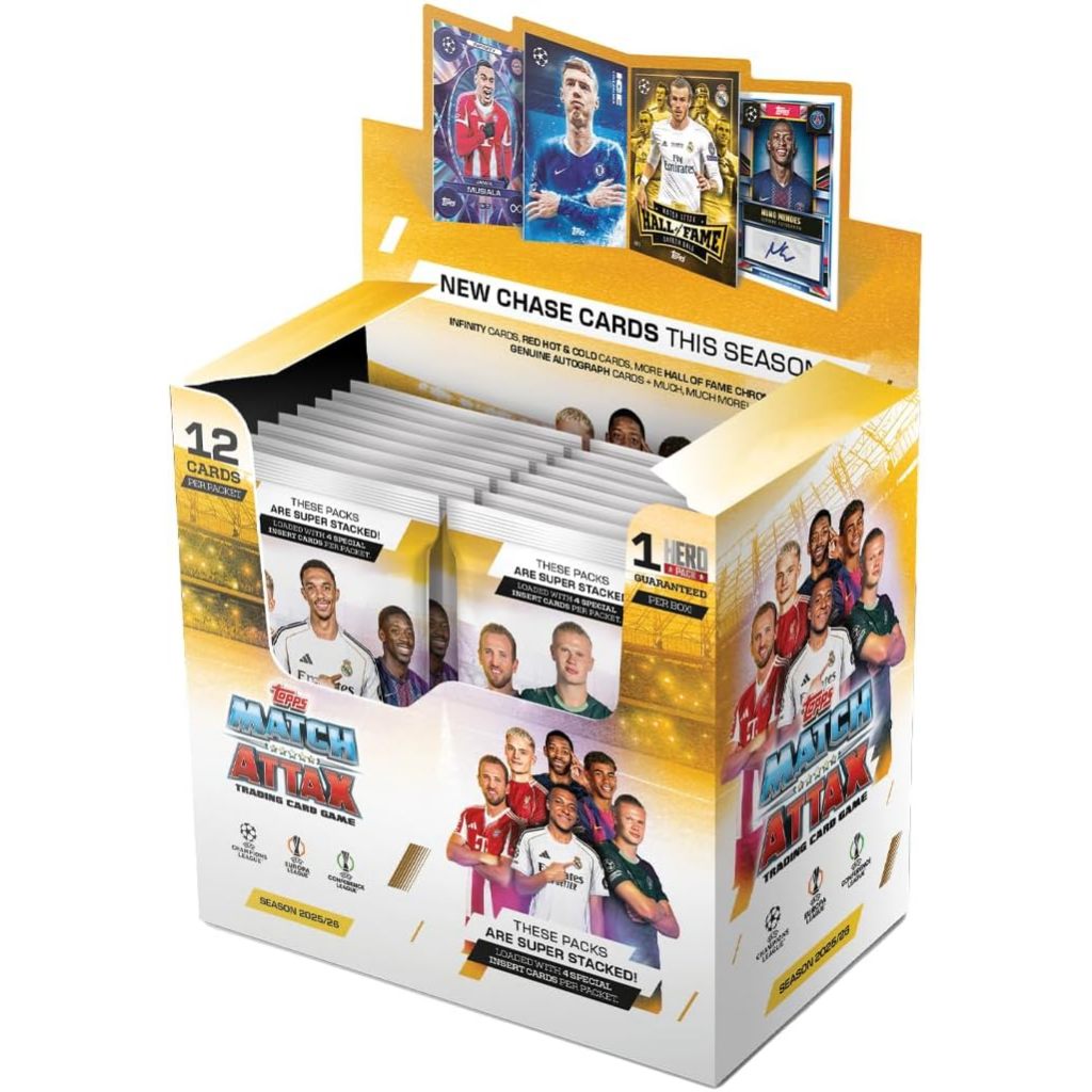 Topps UCC Match Attax 2025/26 - Full Box - contains 32 packets with 4 special insert cards packet