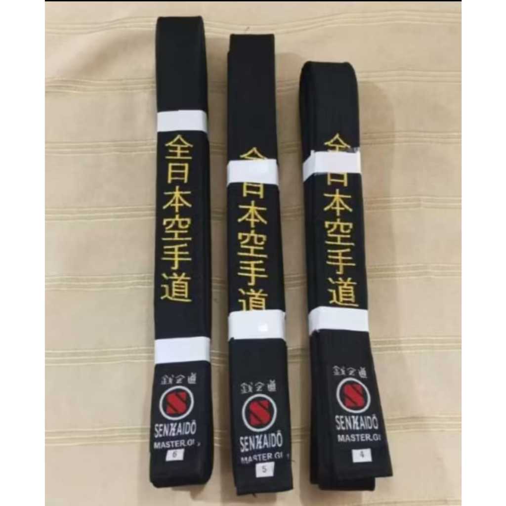 Sabuk Karate Hitam Bordir Master Gi Senkaido