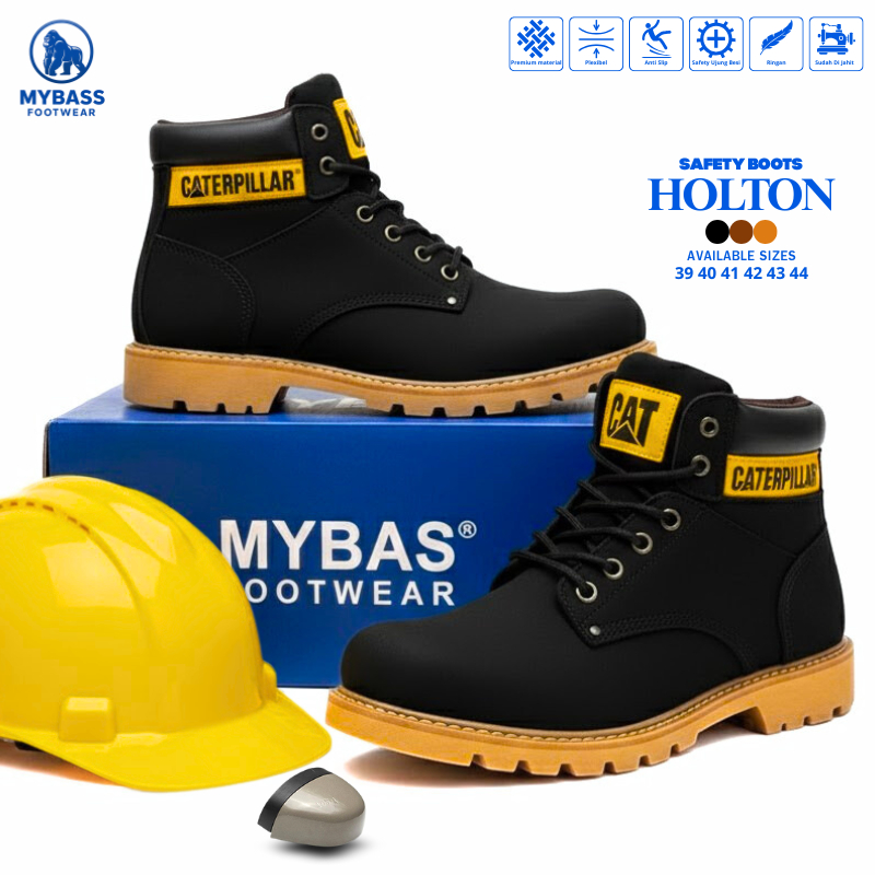 Sepatu Pria Safety Boots Ujung Besi Outdor Kerja Lapangan Proyek Bangunan - Sepatu Gunung Hiking Tre