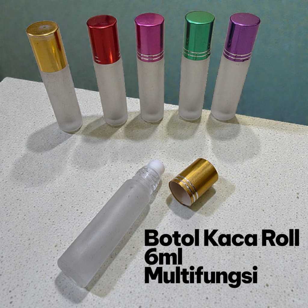 TERMURAH Botol Roll 6ml / Botol kaca Roll Tutup Warna 6ml / Botol Kaca Parfum Minyak DLL 6ml 01