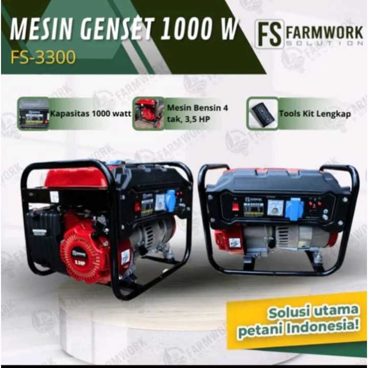Mesin Genset Bensin FS3300 100 WATT / Farmwork Solution Genset 1000 WATT / Generator Set 1000 WATT