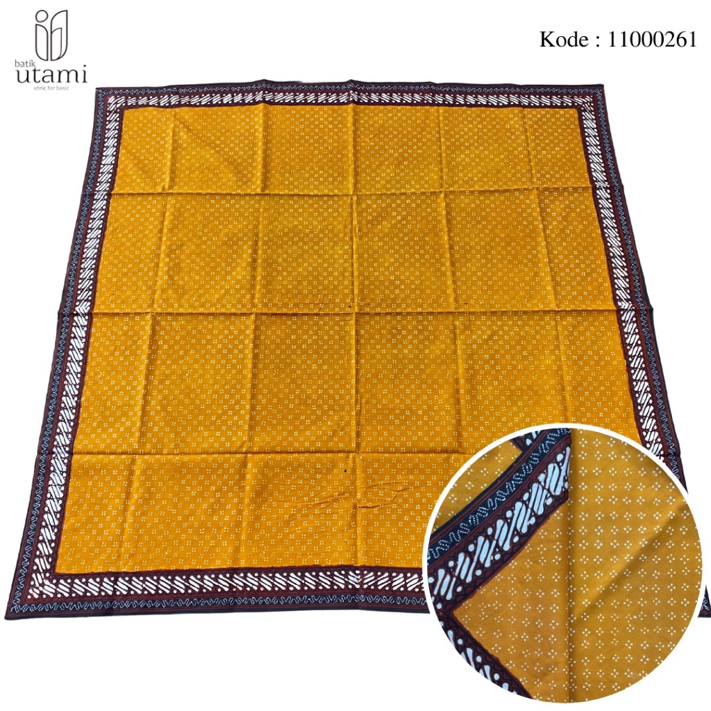 BAHAN IKET UDENG BLANGKON 261 MOTIF TLITIK KLITIK MRUTU SEWU KUNING SOGAN