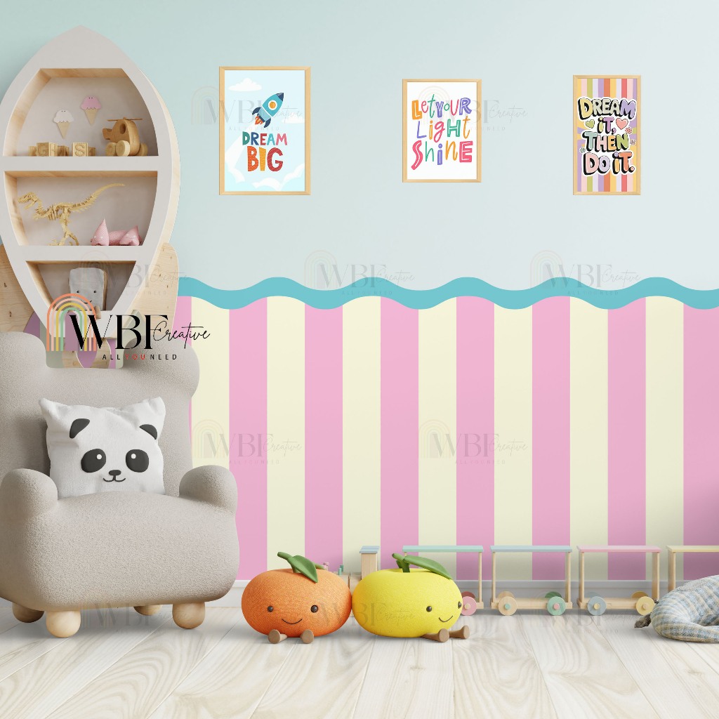 WALLPAPER PAGAR | STICKER PAGAR WAVE | DEKORASI KAMAR ANAK | WALLPAPER KAMAR ANAK | CUSTOM WALLPAPER