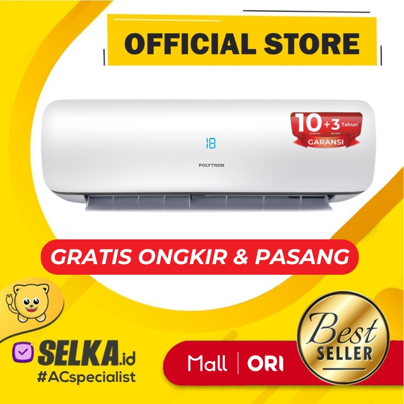 AC POLYTRON PAC-05VZI + PASANG AC SPLIT 1/2 PK STANDARD NEUVA ICE PRO