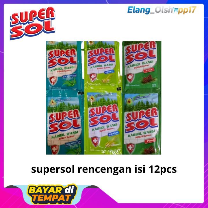 SUPERSOL PEMBERSIH LANTAI CAIR 25ML | SUPERSOL KARBOL WANGI | SUPERSOL RENCENG 12 SACHET