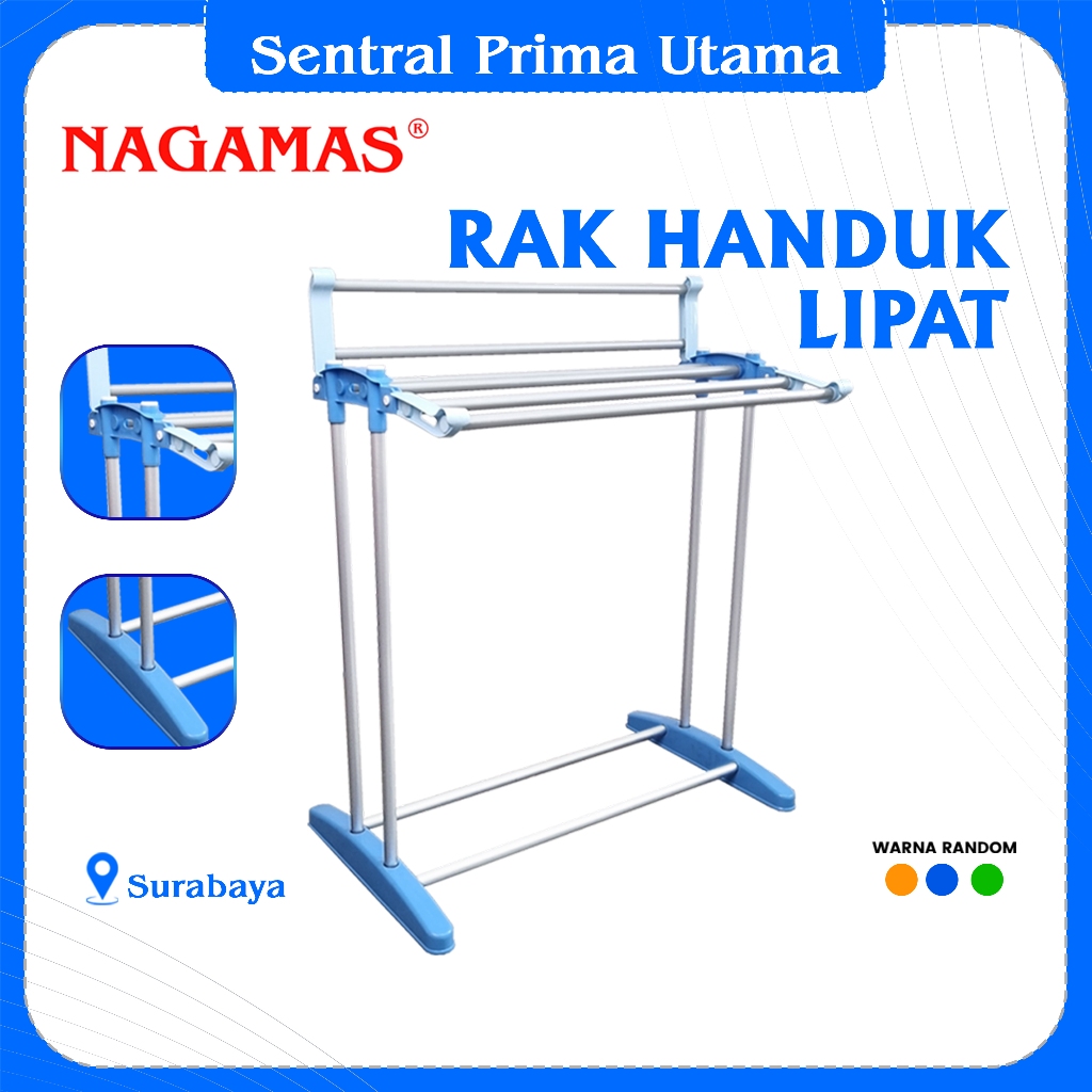 NAGAMAS Rak Handuk | Rak Jemuran Lipat, Rak Jemuran Dinding