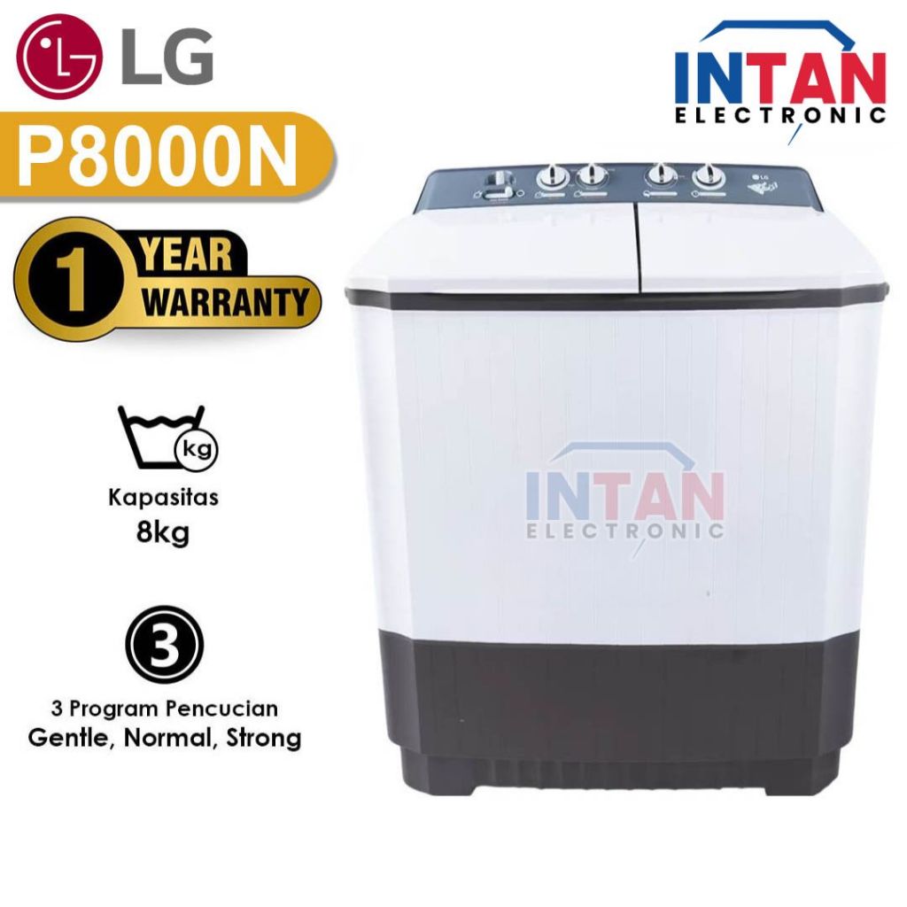 MESIN CUCI LG 2 TABUNG 8KG P8000N / LG P8000N MEDAN