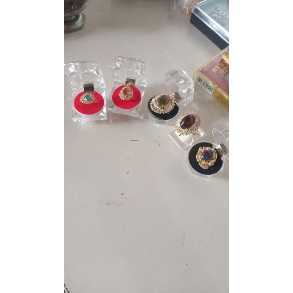 Cincin Batu Bacan Paket 5pcs ring cewek