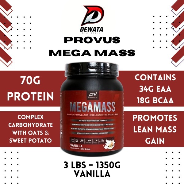 PROVUS Megamass Gainer 3lbs - Mega Mass | Mass Gainer | Lean Gainer