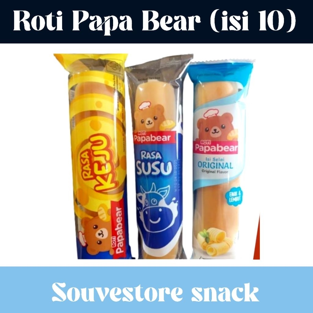 ROTi papa bear roti saku viral per 10 papa bear roti original papa bear roti susu papabear roti keju