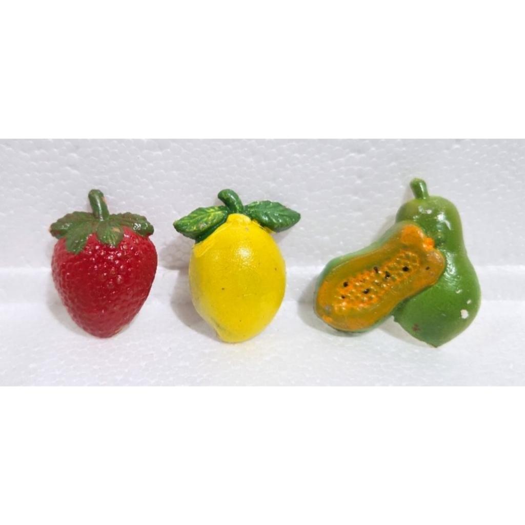topper buah buahan pohon durian pisang pepaya anggur nenas strawberry apel karakter action figure wa