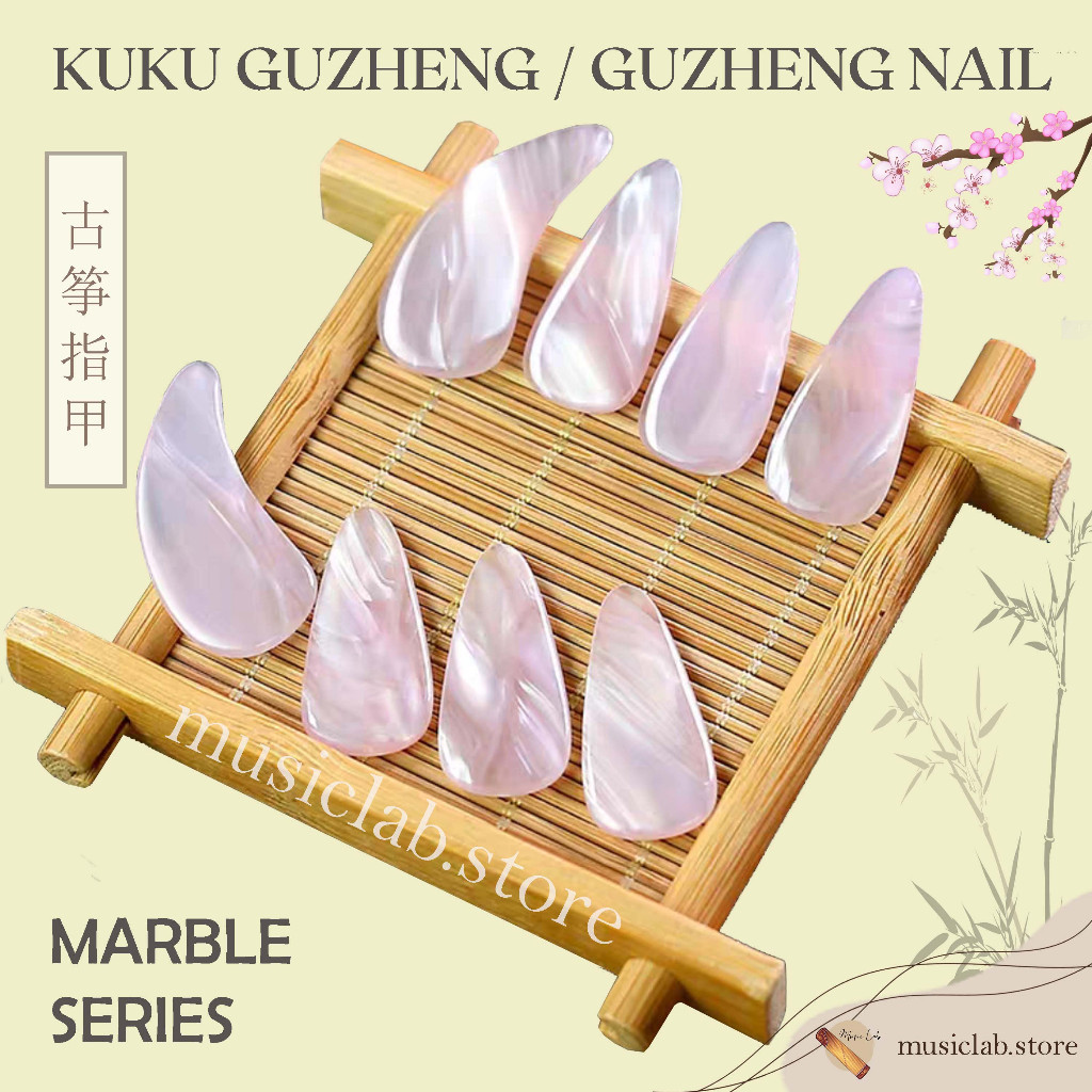 MUSIC LAB Kuku Guzheng / Kuku Kecapi - Marble series (Guzheng nail). isi 8 pcs