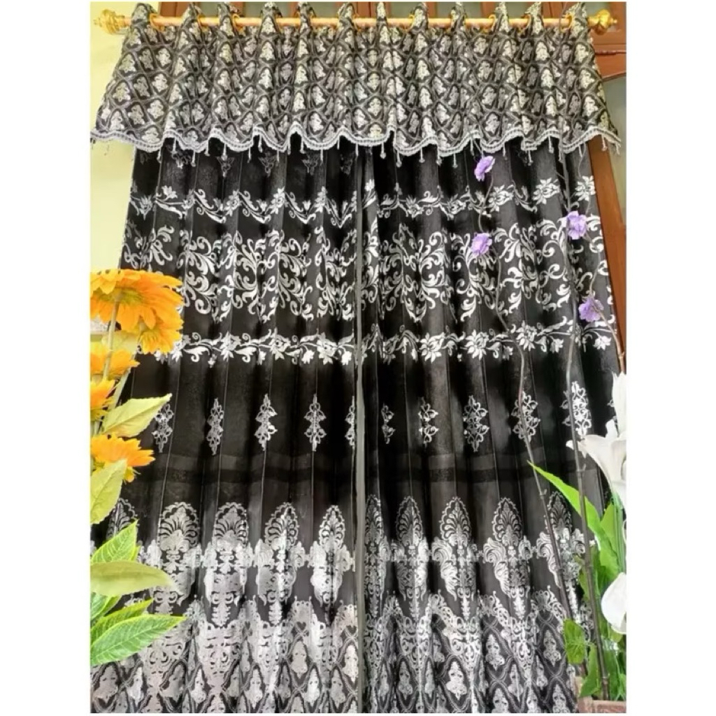 Gorden Blackout Mewah Tebal Model Poni Pisah Smokring -  Gorden Jendela & Pintu Minimalis Elegan