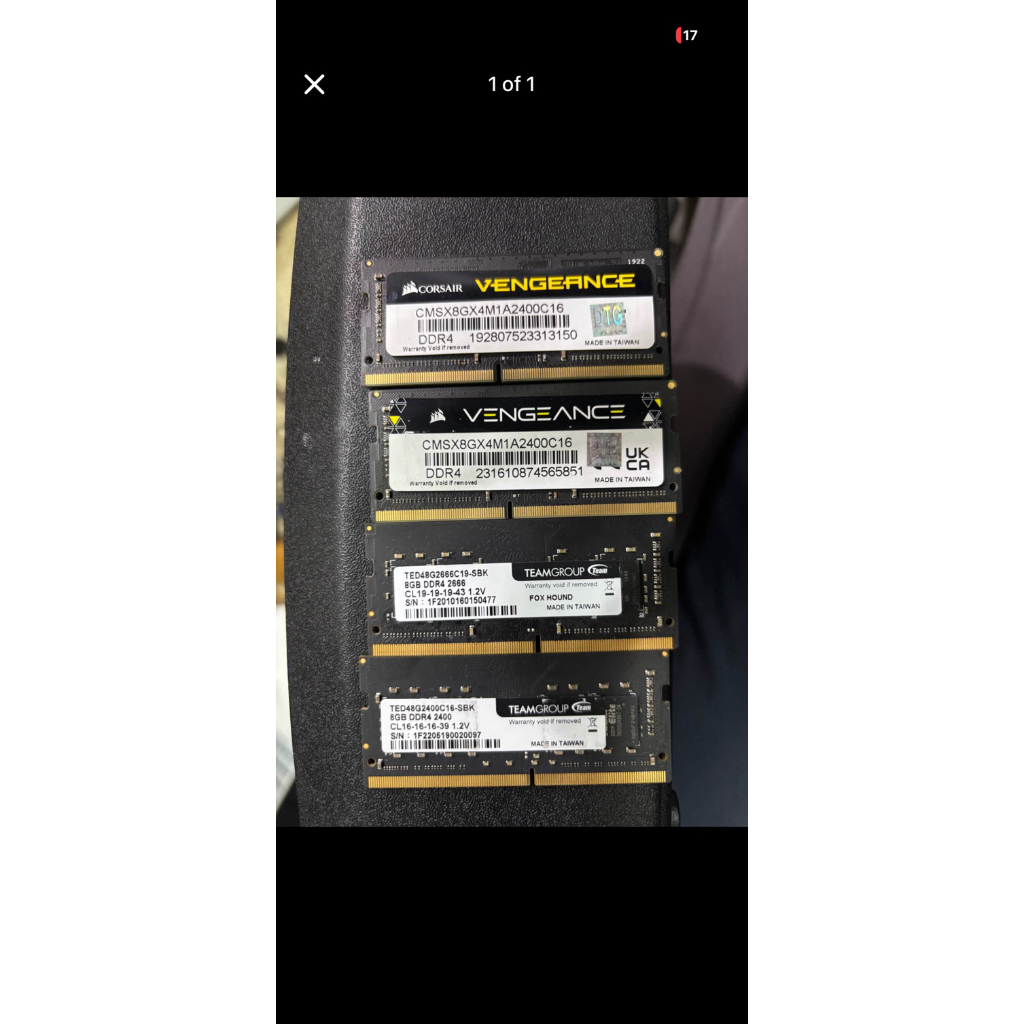 ram laptop corsair / teamgroup 8gb ddr4