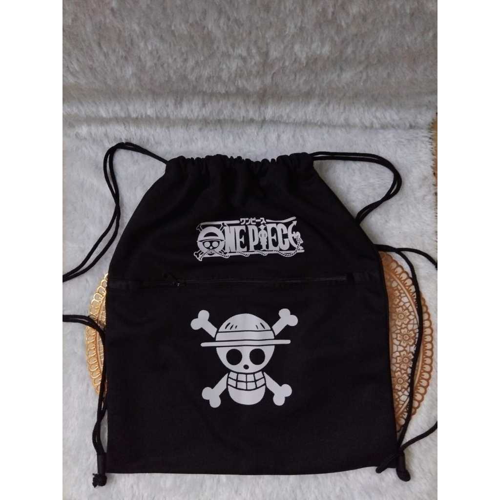 Tas serut pria wanita unisex model karakter bahan polibek tebal - tas serut / ransel drawstring bag 