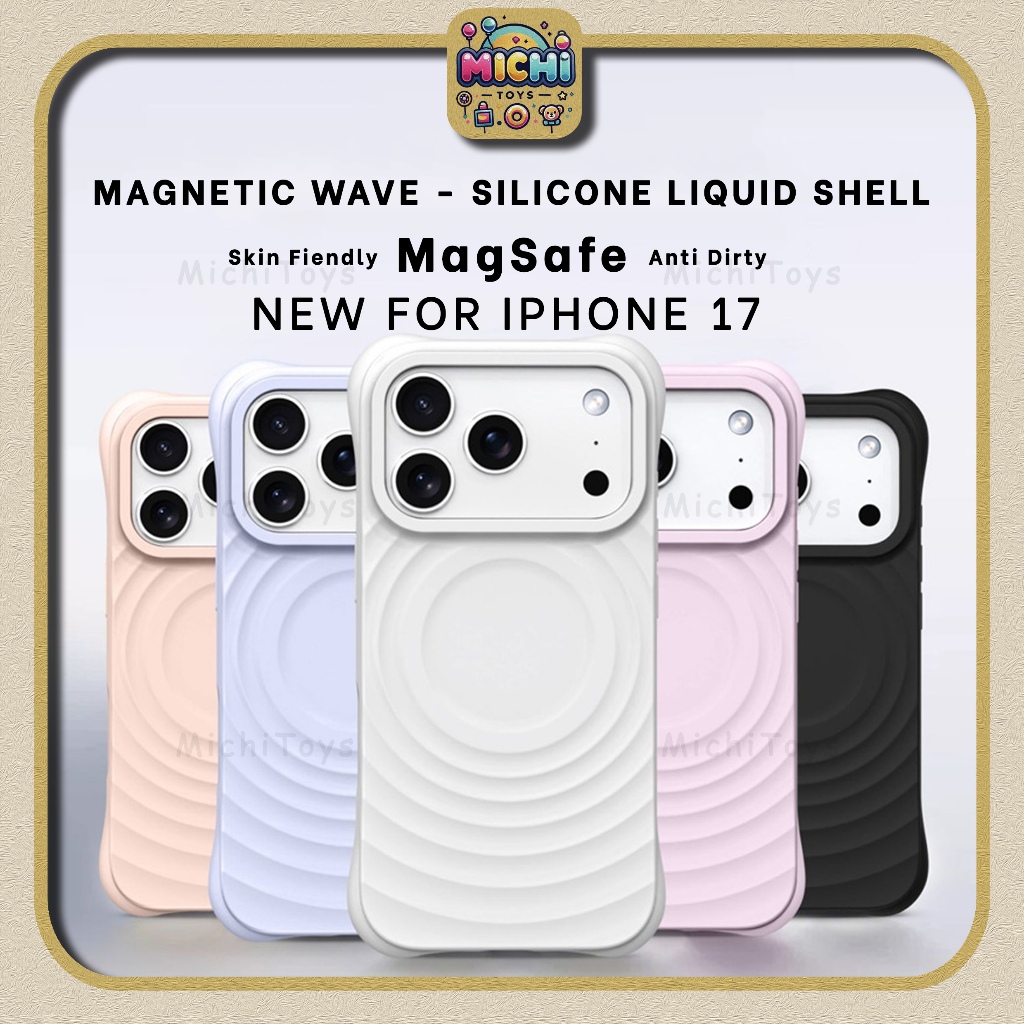 Anti Dirty Drop Proof Case iPhone (MagSafe) – Liquid Silicone Ripple Case for iPhone 17 dll (Mirip C