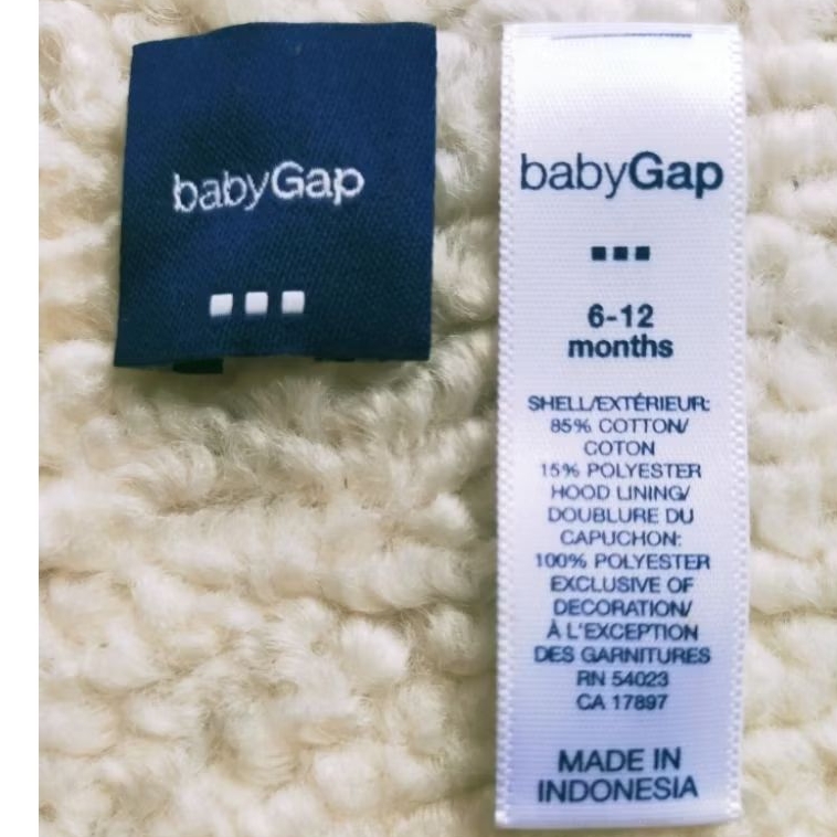 tag baby gap wash misc label