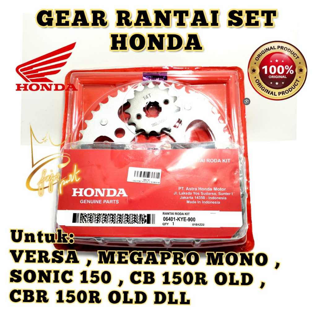 Gir Set KYE Honda Megapro CBR150R Verza Ori GEAR SET KODE-KYE MEGAPRO CB CBR ORIGINAL HONDA AHM MOTO