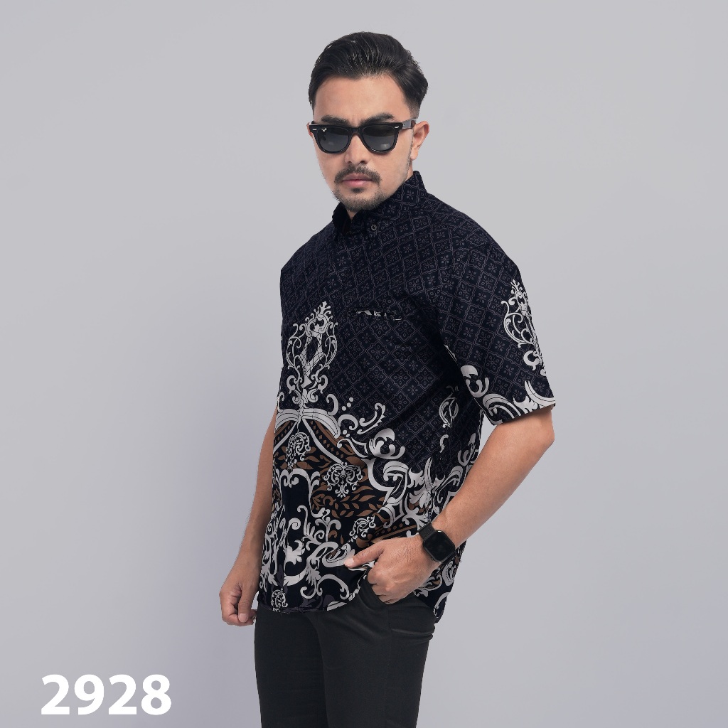 PAKAJI Kemeja Batik Pria Slimfit Lengan Pendek Lapis Puring Premium Batik Furing Sido Mukti Kawung P