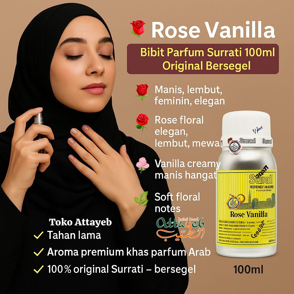 Rose Vanilla Bibit Parfum Rose Vanilla Surrati 100ml Original BerSegel