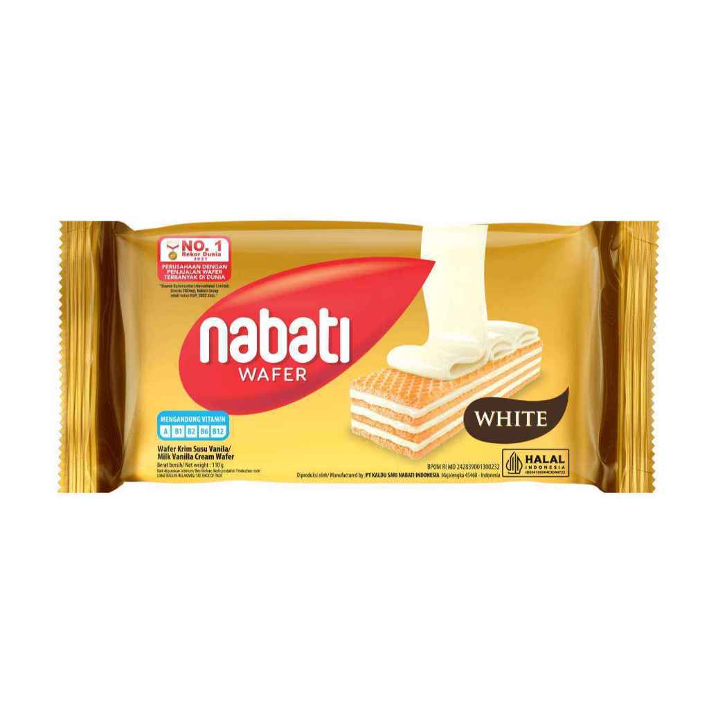 Nabati Richoco / Wafer Krim Susu Vanilla / Rasa White Milk Vanilla / 37gr