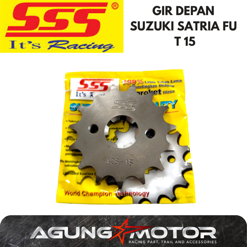 Gear Depan SSS Satria FU 15T motor Variasi Modifikasi Racing