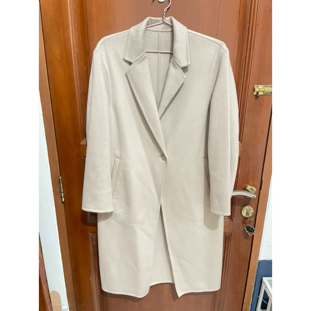 Uniqlo - Double Face Long Coat Natural size M