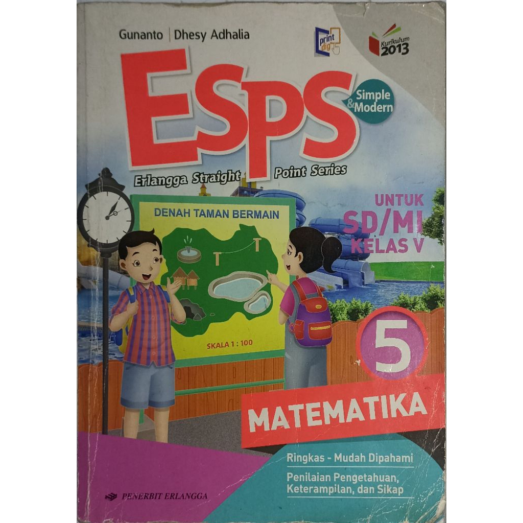 Buku ESPS Matematika Kelas Untuk SD/MI Kelas 5 Kurikulum 2013 Erlangga (Bekas)