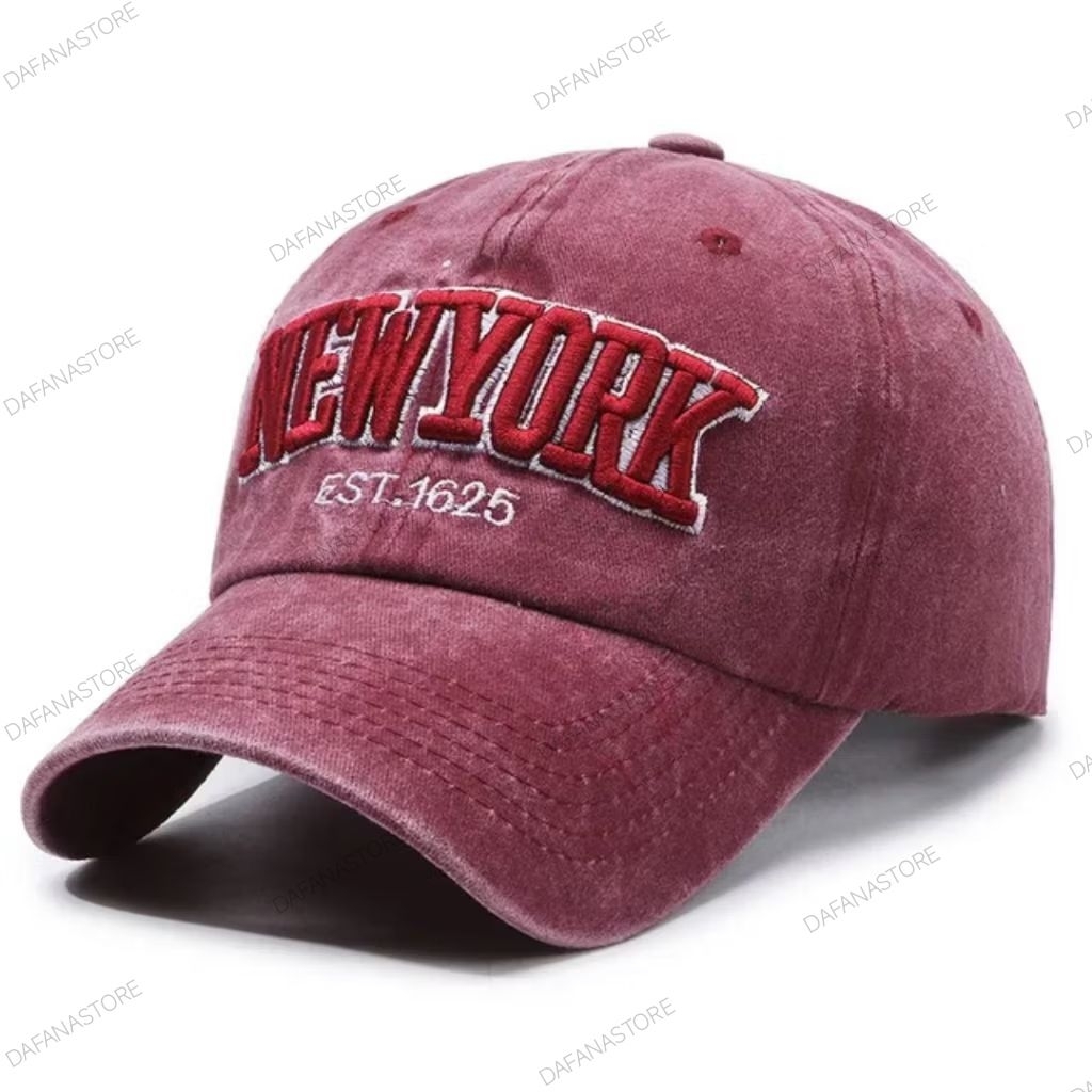 Topi Baseball New York EST 1625 Bordir Original Pria Wanita