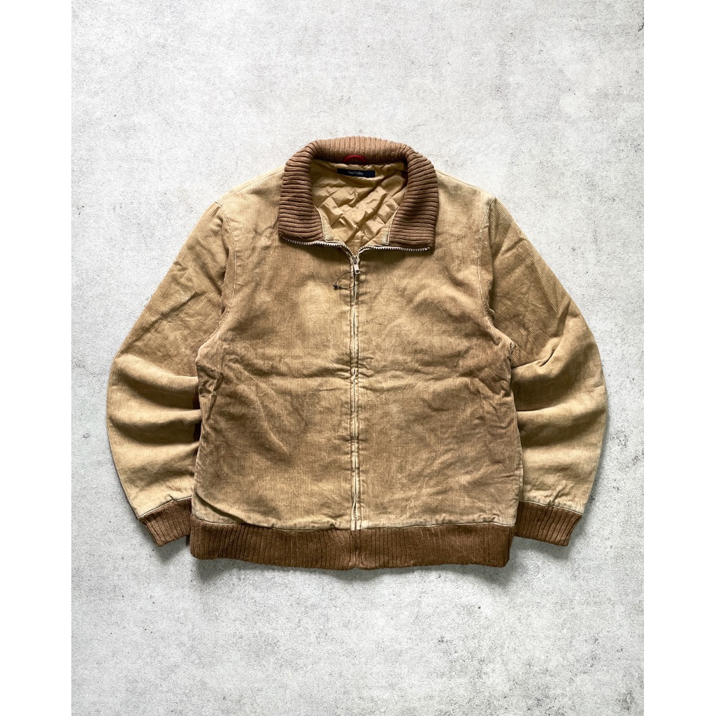 Outer Zipper Corduroy Jacket Brown Work Jacket
